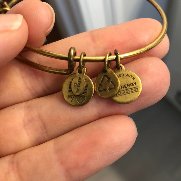 Alex and Ani four leaf clover bracelet, gold - Picture 3 of 3